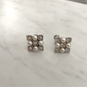 Eva Earrings with rhinestones and Pearl Accents